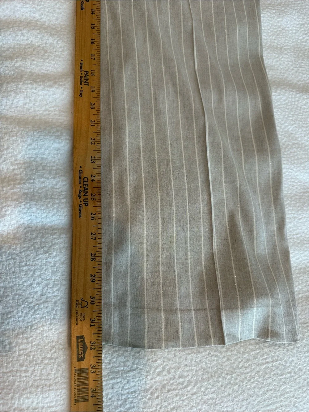 Men’s Beige Pinstripe Linen Blend Trousers